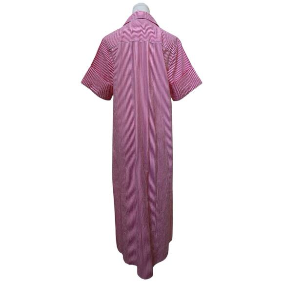 Livro Gibbons Short Sleeve Collared Button Down Midi Dress Harbour Stripes Sz L - Picture 10 of 12